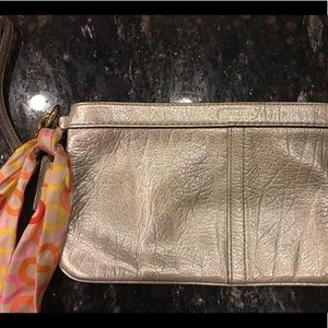 Coach Metallic Clutch & Silk tie- EUC bundle